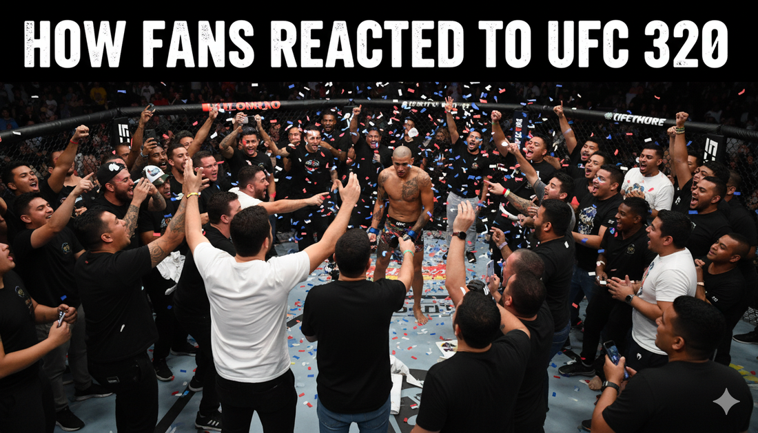 How fans reacted to UFC 320 results specifically on reddit and twitter, Alex perriera is surrounded by fans