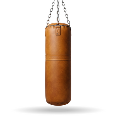 vegetable tan leather heavy bag aesthetic vintage leather punching bag for home gym and decor purpose. with dual tone color. the heavy bag with everlast and rdx like punching bag. best punching bag ever. very unique punching bag