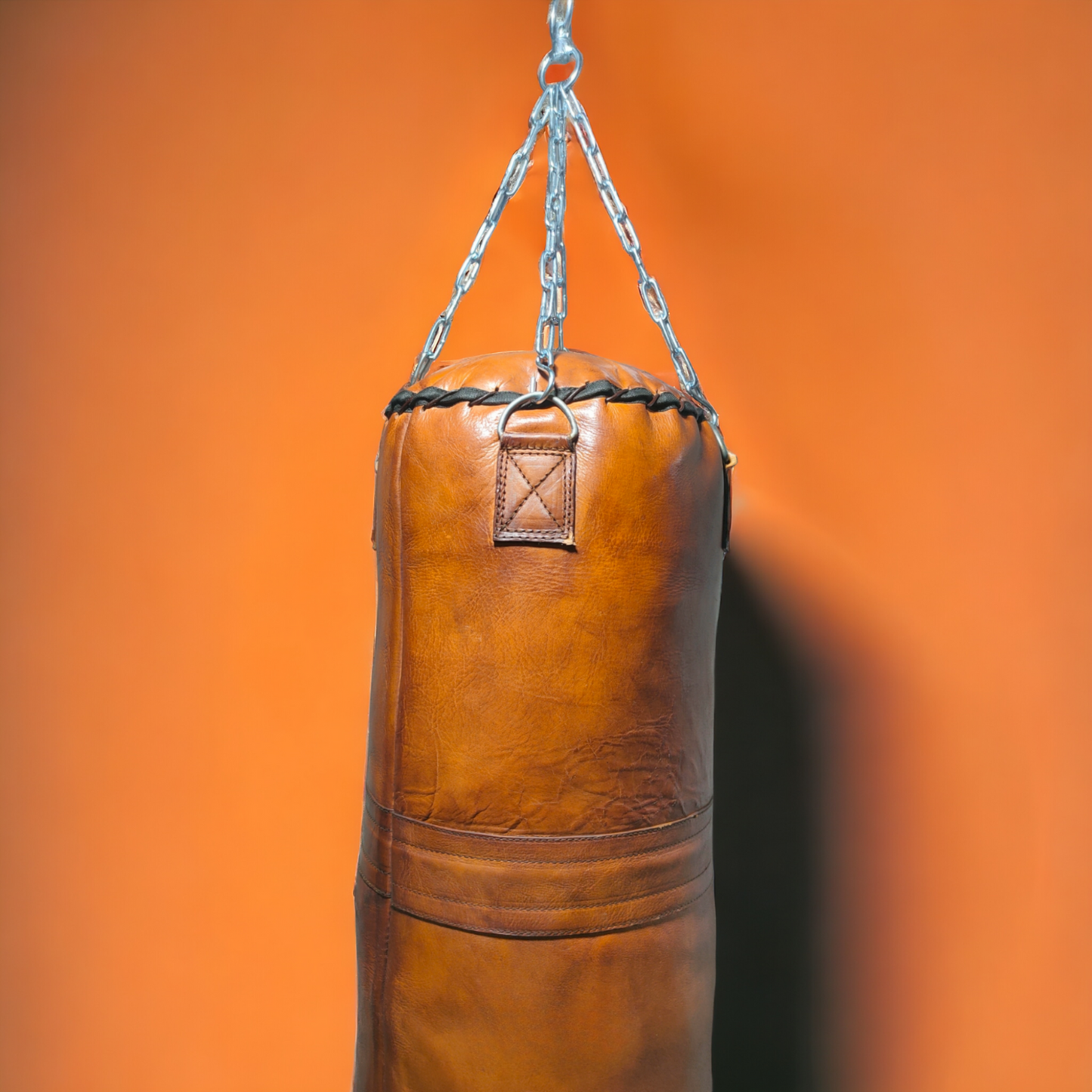 LEATHER punching bag made from cowhide leather