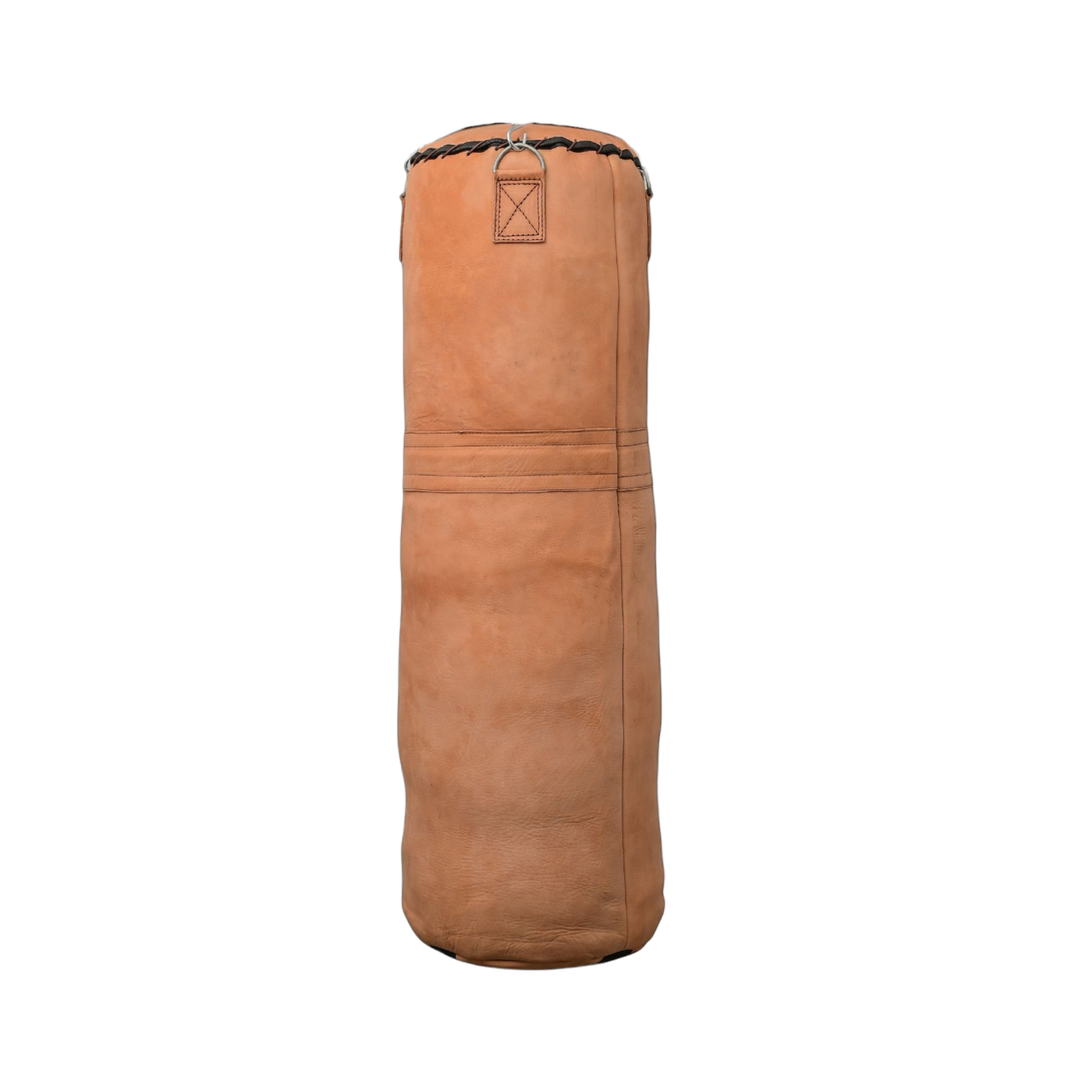 Dusky Leather Punching Bag set up for home gym boxing and kickboxing workouts
