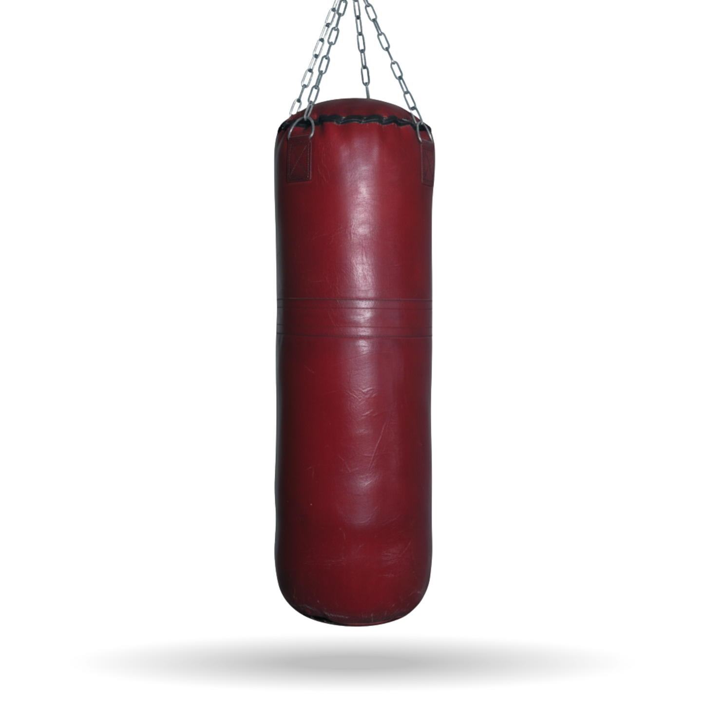 burgundy leather heavy bag. aesthetic vintage leather punching bag for home gym and decor purpose. with dual tone color. the heavy bag with everlast and rdx like ppunching bag. best punching bag ever. very unique punching bag