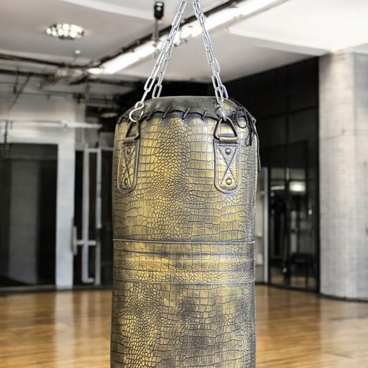 Crocodile-Textured Leather Punching Bag – Heavy-Duty Boxing Bag with crocodile pattern