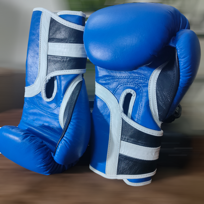 Blue IronFist Leather Boxing Gloves