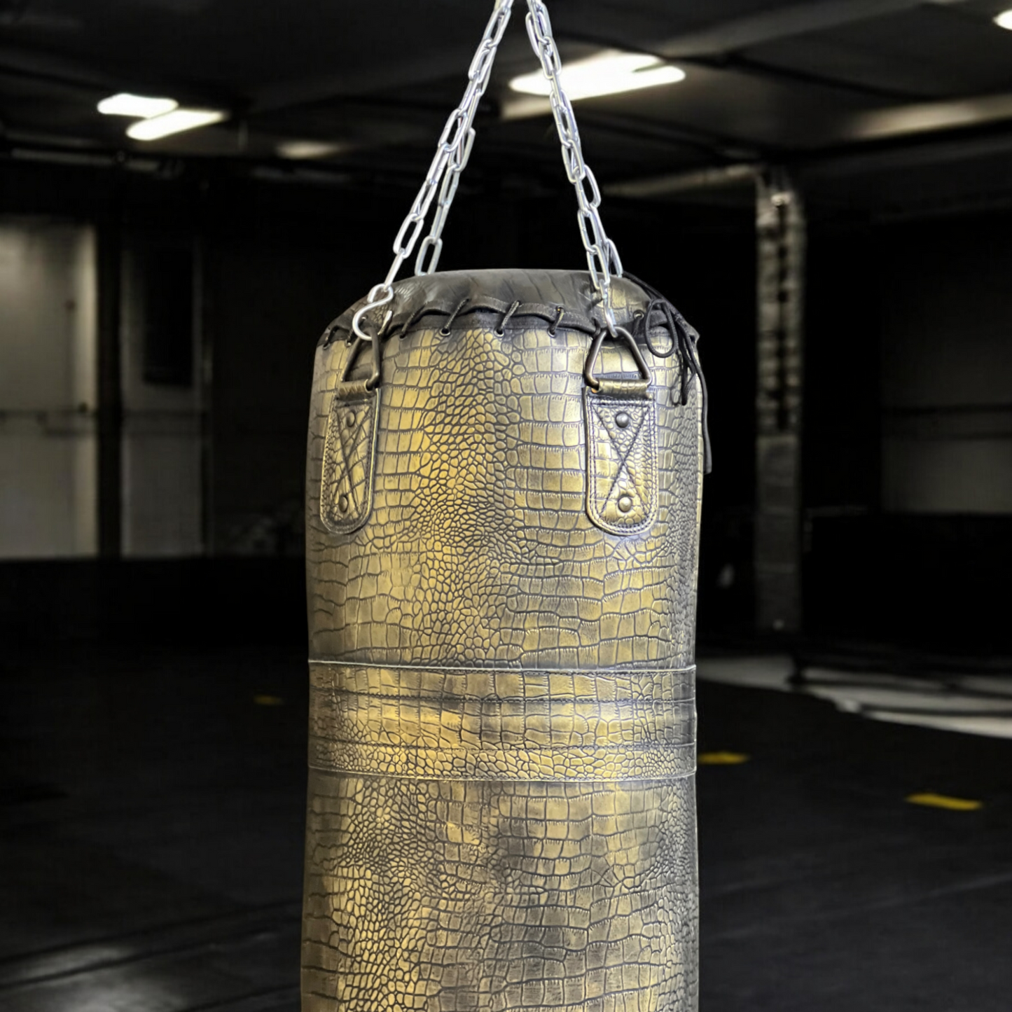 Sac de frappe en cuir texturé crocodile – Sac de boxe robuste avec motif crocodile