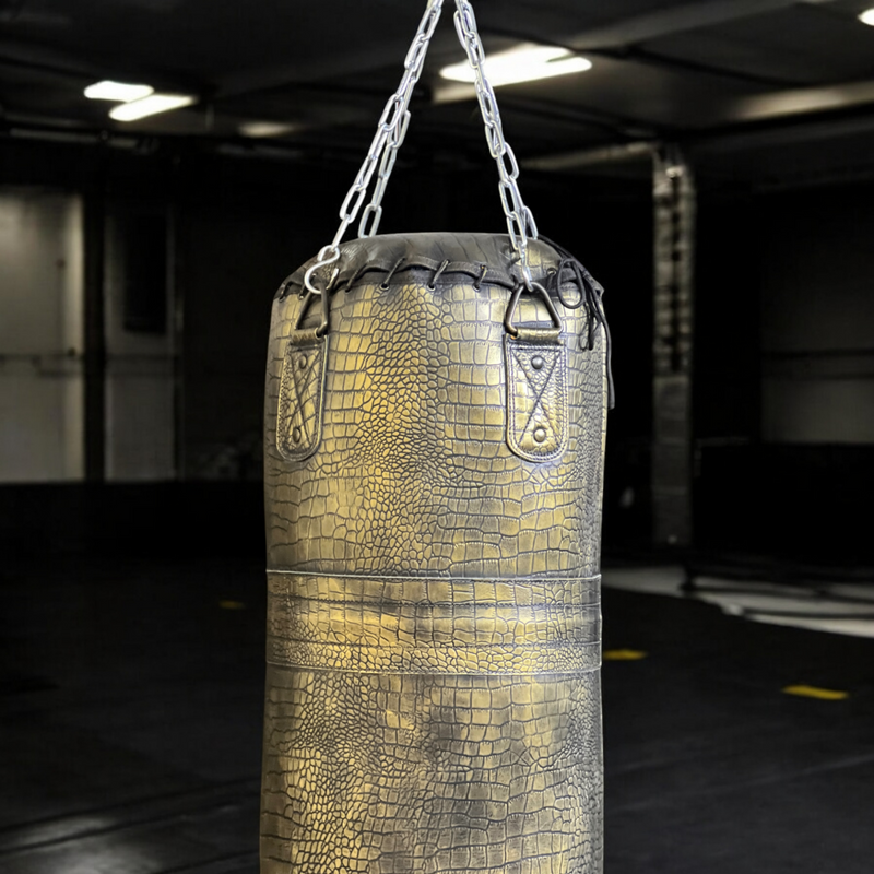 Boxsack aus Leder mit Krokodilstruktur – Robuster Boxsack mit Krokodilmuster