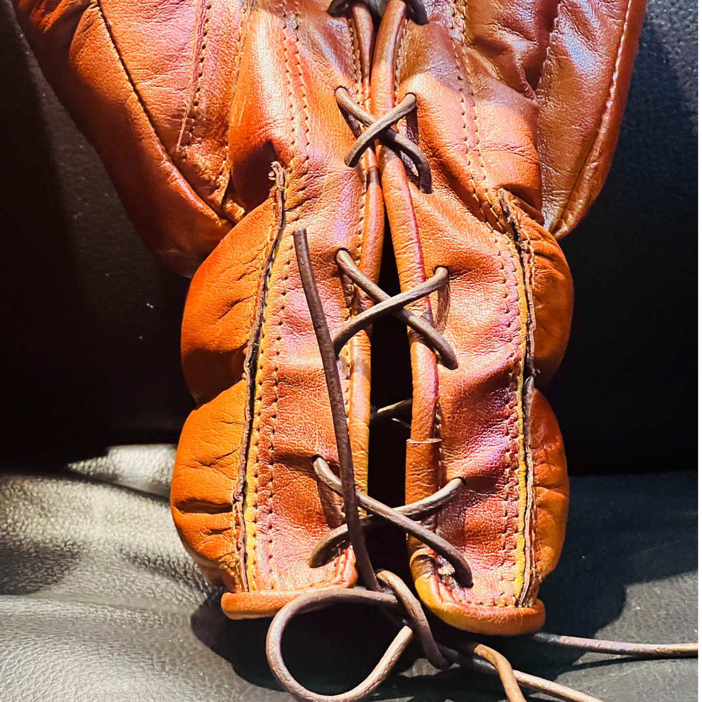 Antique Leather Boxing Gloves ( for souvenir and decor purpose )