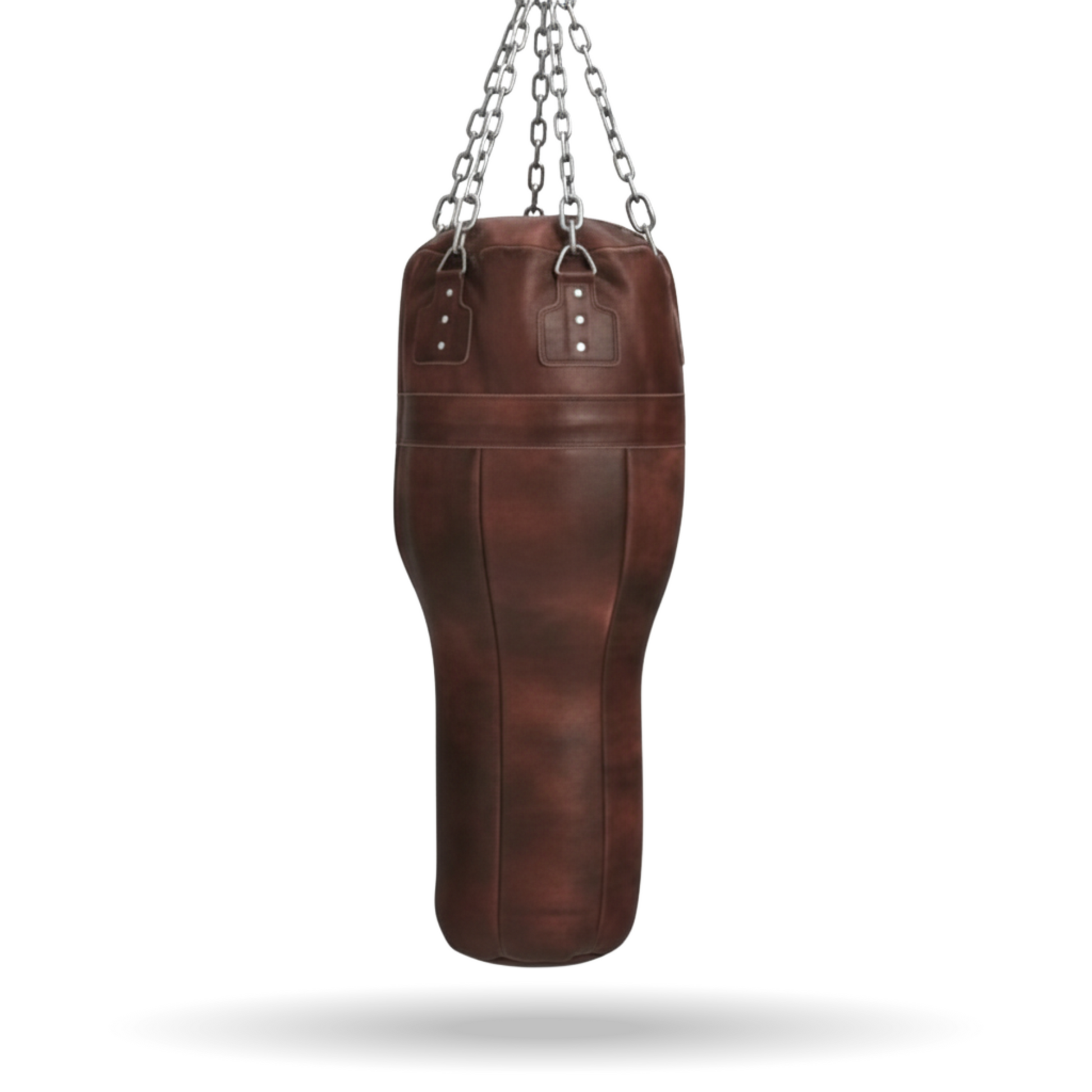 uppercut leather heavy bag hung with stainless steel chains aesthetic vintage leather punching bag for home gym and decor purpose. with dual tone color. the heavy bag with everlast and rdx like ppunching bag. best punching bag ever. very unique punching bag