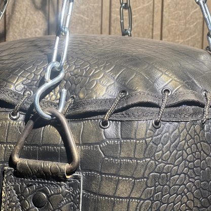 Sac de frappe en cuir texturé crocodile – Sac de boxe robuste avec motif crocodile