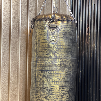 Sac de frappe en cuir texturé crocodile – Sac de boxe robuste avec motif crocodile