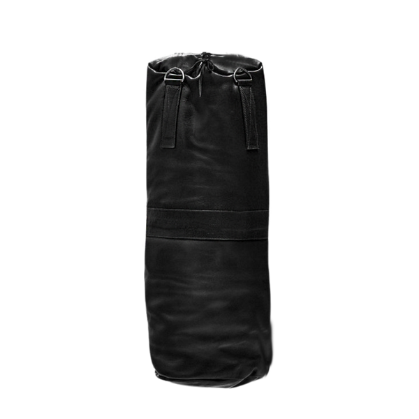 Black leather punching bag