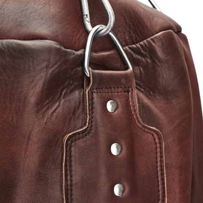 close up of durable upper cut punching bag