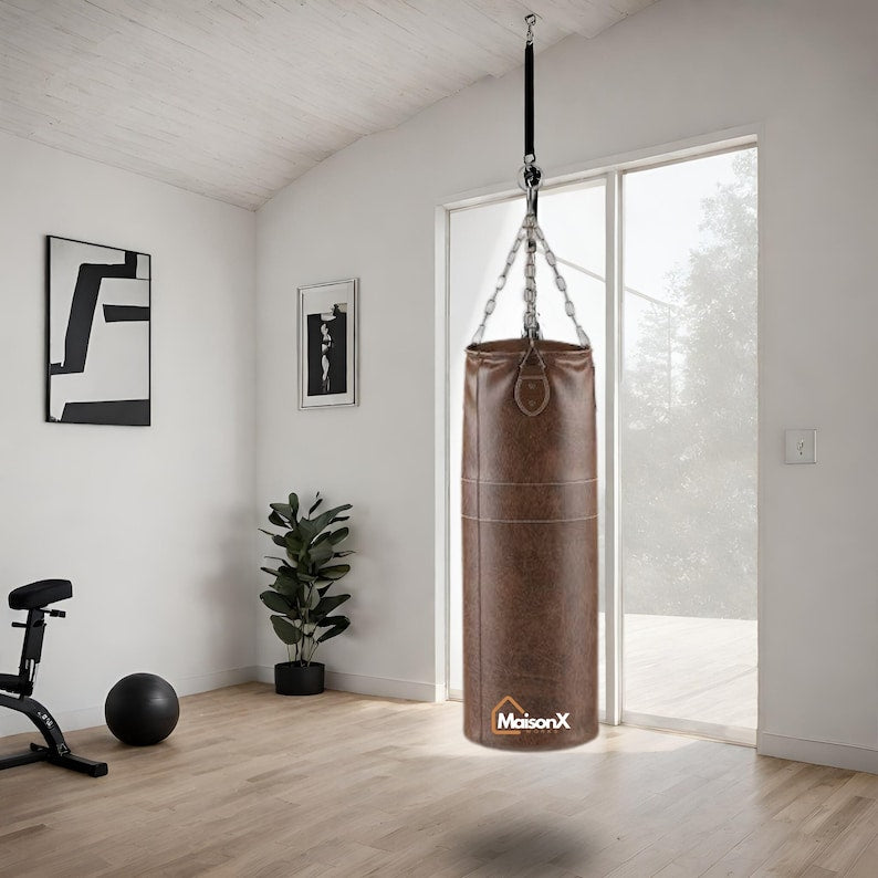 Handcrafted Leather Boxing Bag for Professional Training – Perfect for Home Gyms