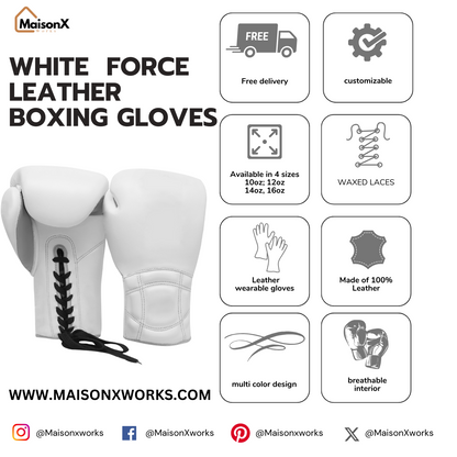 White Force leather boxing gloves