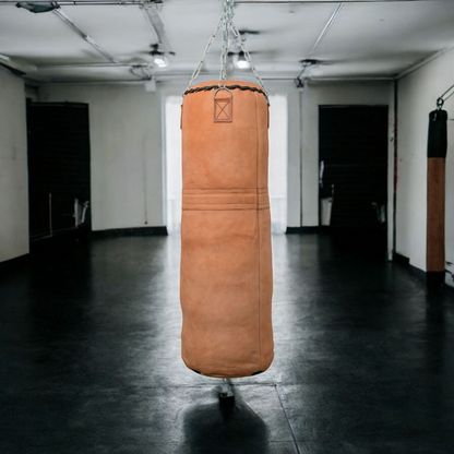 Premium genuine leather punching bag with vintage dusky finish
