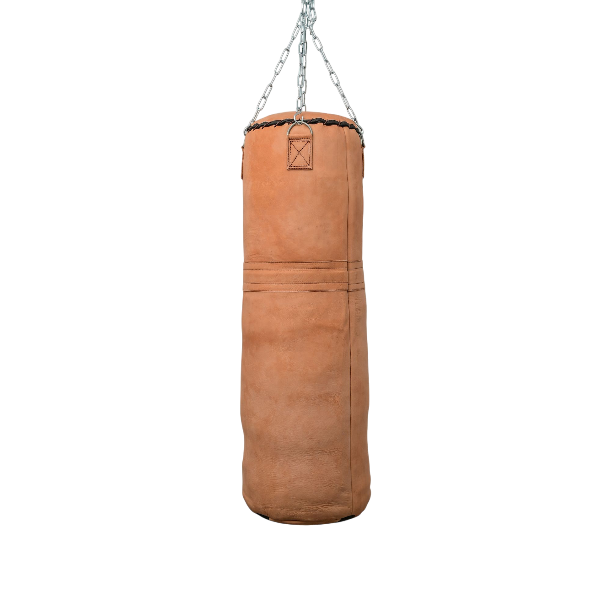 Dusky Leather Punching Bag set up for home gym boxing and kickboxing workouts
