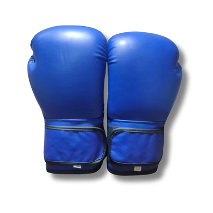 Blue Strike Leather Boxing Gloves