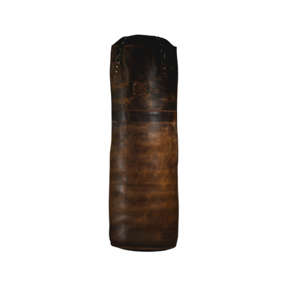 aesthetic vintage leather punching bag for home gym and decor purpose. with dual tone color. the heavy bag with everlast and rdx like ppunching bag. best punching bag ever. very unique punching bag