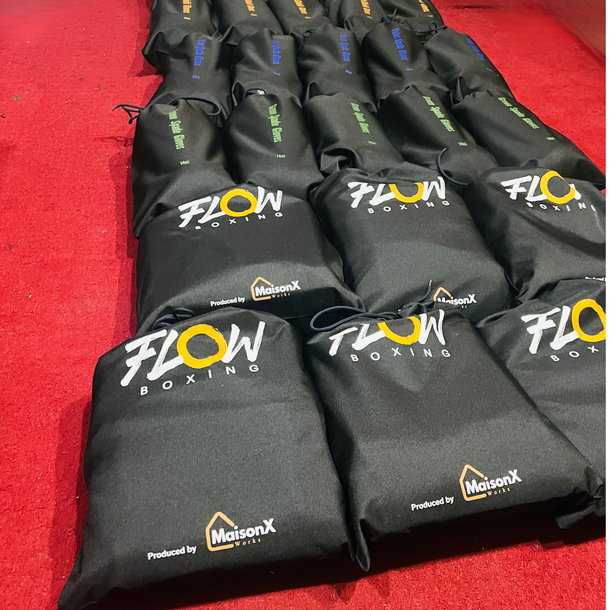 Original manufacturing equipment by maisonxworks, showing manufacturing items wrapped in maisonxworks complimentray string bags,OEM boxing gloves, private label boxing gear, custom MMA equipment manufacturer, no-MOQ combat sports factory, white-label boxing bags, bespoke fight gear, Sialkot glove factory, cutom leather punching bags, wholesale MMA gloves, gym equipment OEM, custom embroidery gloves, small-batch boxing gear, premium fightwear supplier, custom color boxing gloves,OEM boxing gloves no moqs