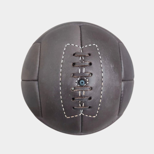 Ballon de football vintage en cuir marron des années 1950